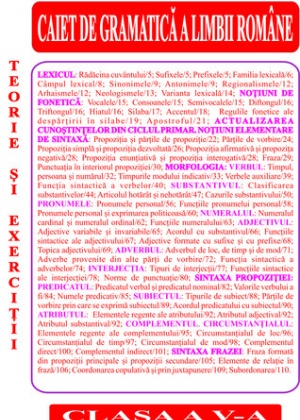 Caiet de gramatică a limbii române pentru clasa a V-a